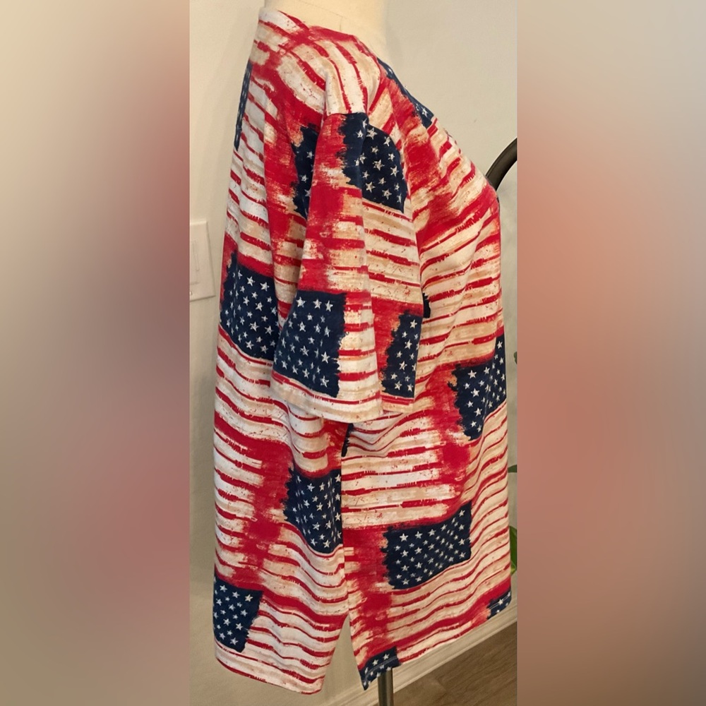 Alfred Dunner Patriotic Red, White and Blue Top - Picture 2 of 6